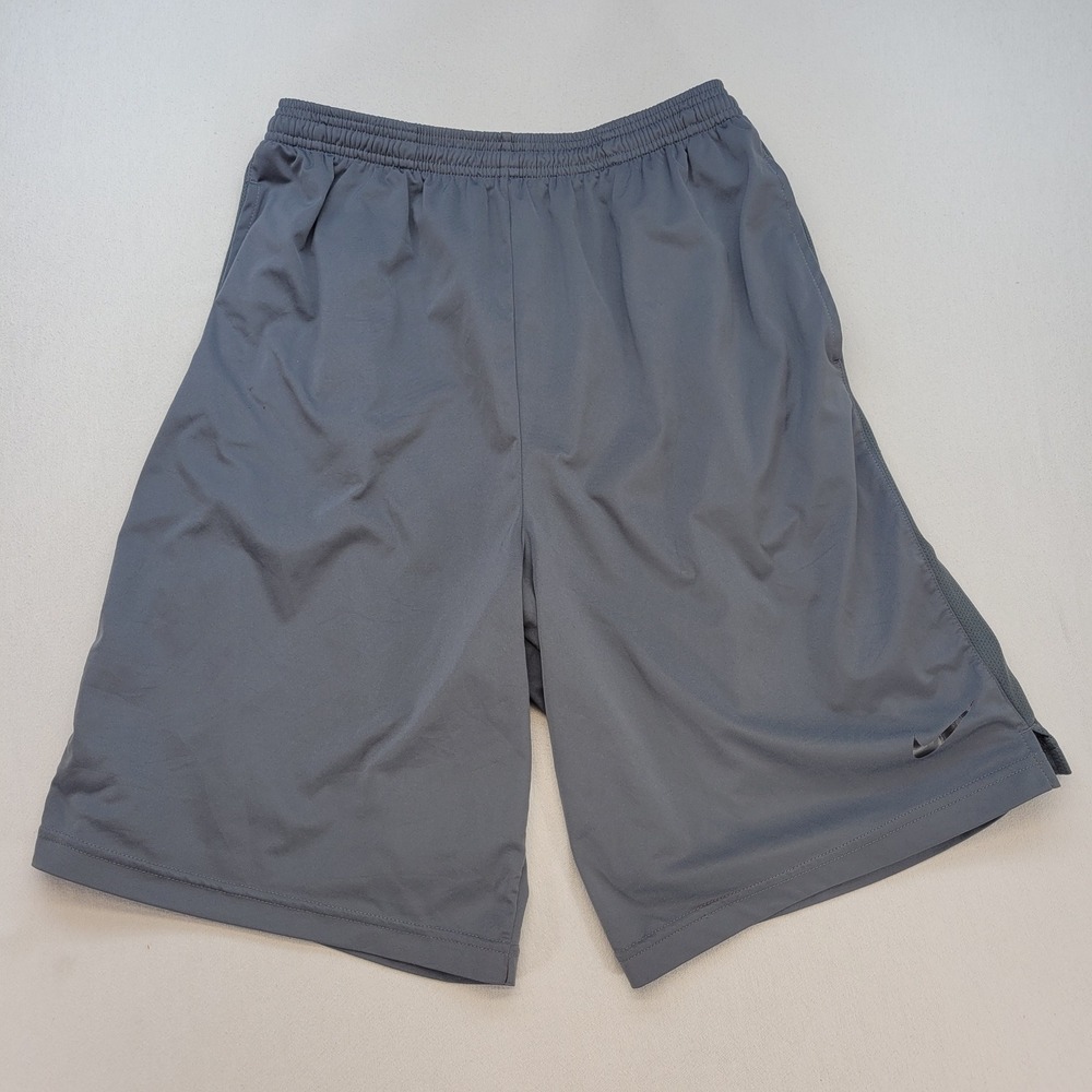 Nike Basketball Shorts Mens Medium Gray Dri-FIT Mesh Panel Athletic Workout